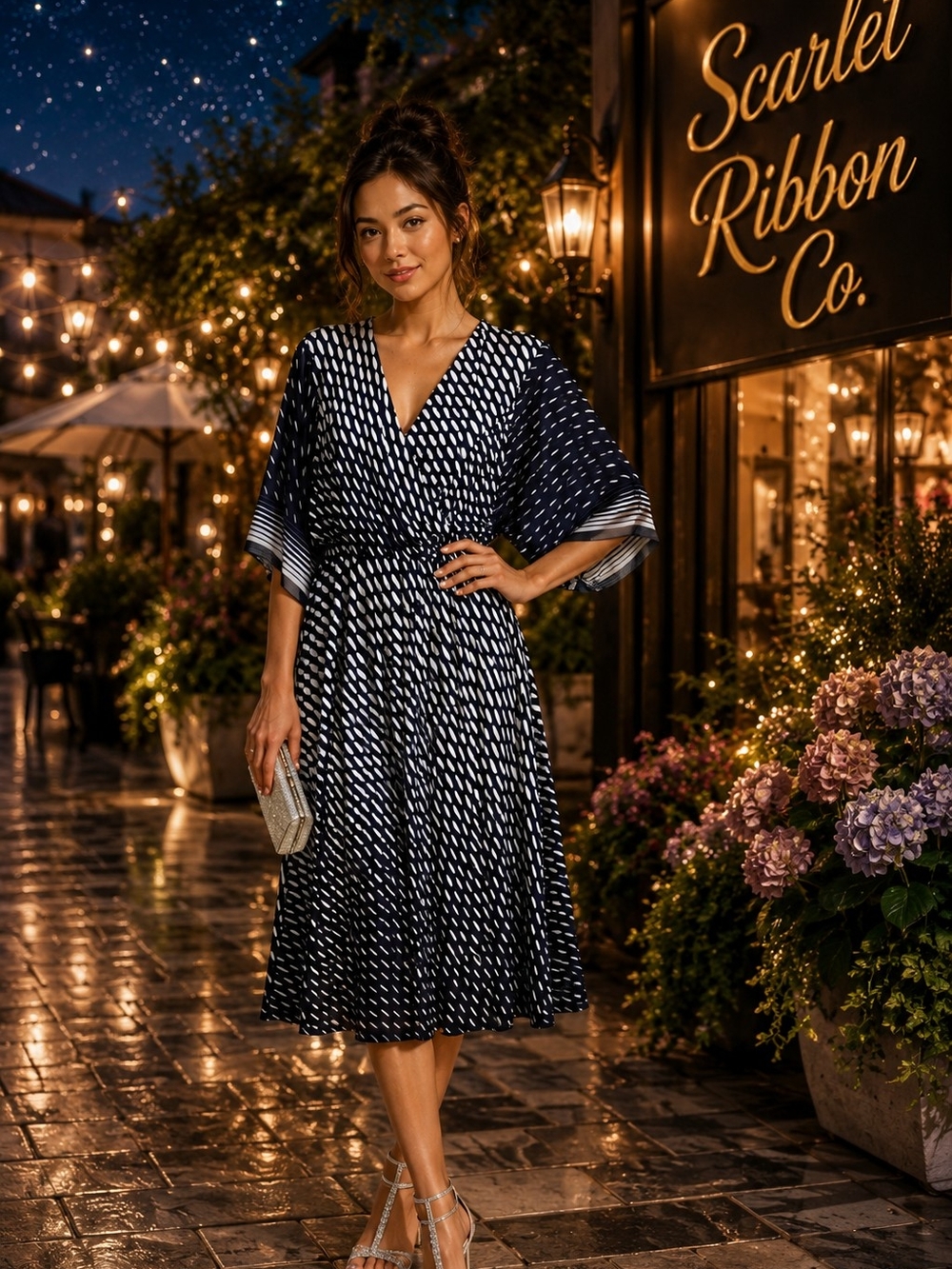 ✨️Studio One New York Navy & White Geometric Dress ✨